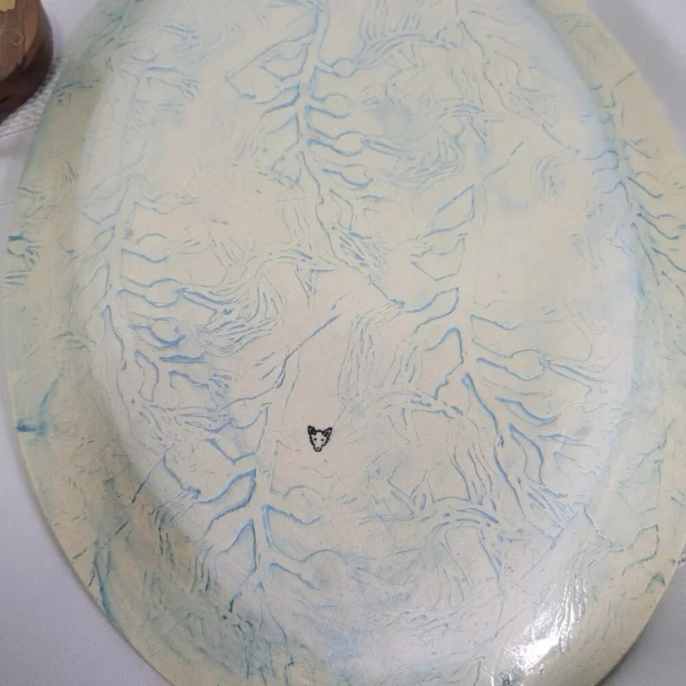 Handmade Ceramic Sgraffito Plates Oregon PNW Artisan Pottery  Set Of 3 Stamped - Picture 9 of 10